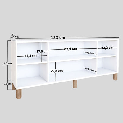 Μπουφές Λευκό 180x40x75cm | 350MWD1503