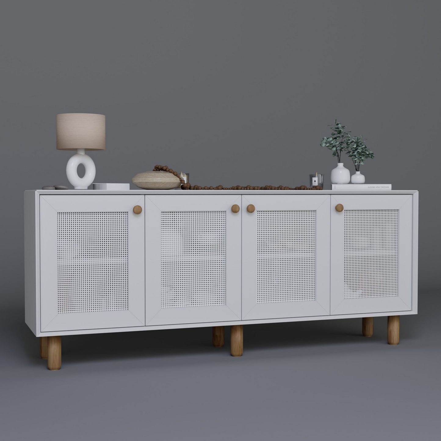 Μπουφές Λευκό 180x40x75cm | 350MWD1505