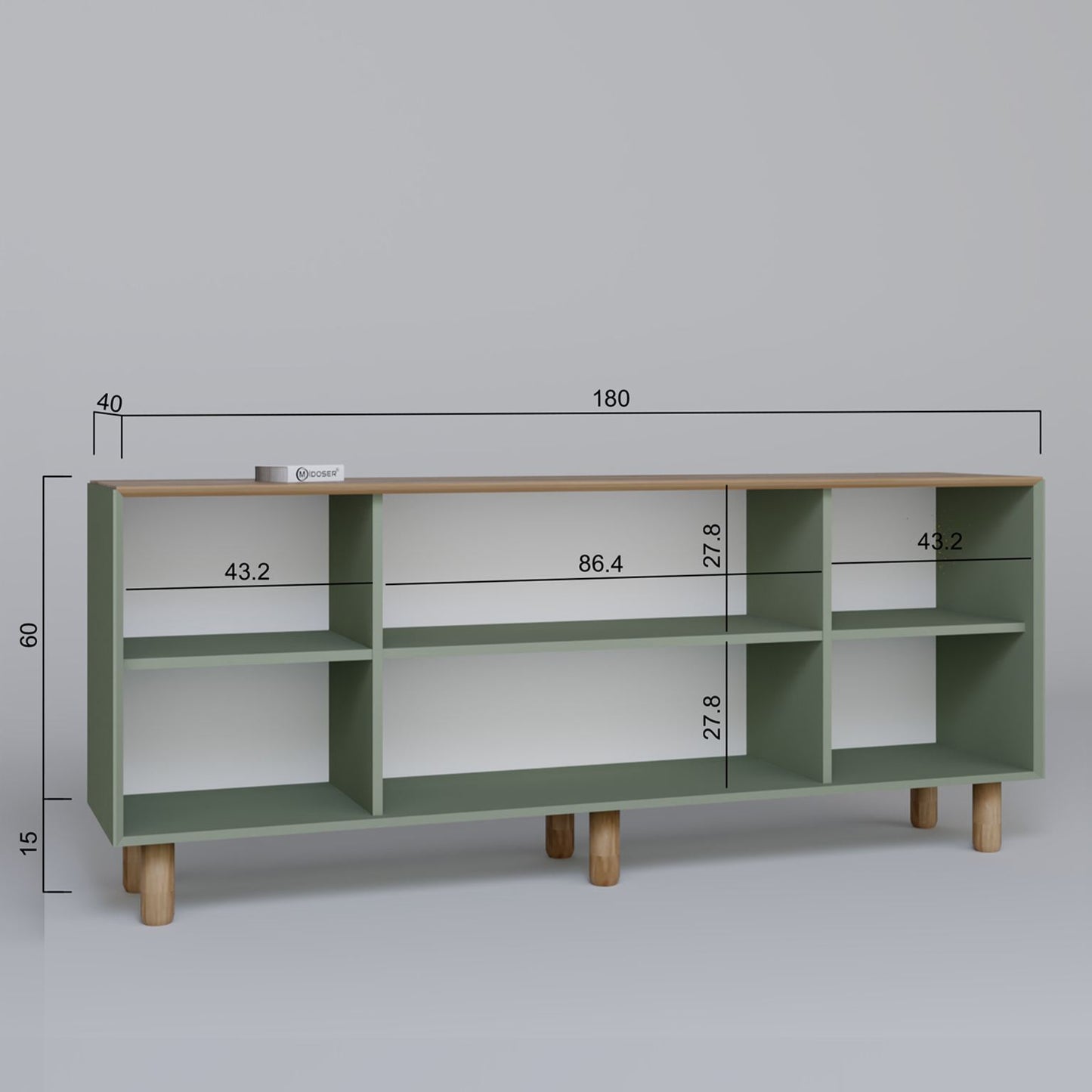 Μπουφές Πράσινο 180x40x75cm | 350MWD1507