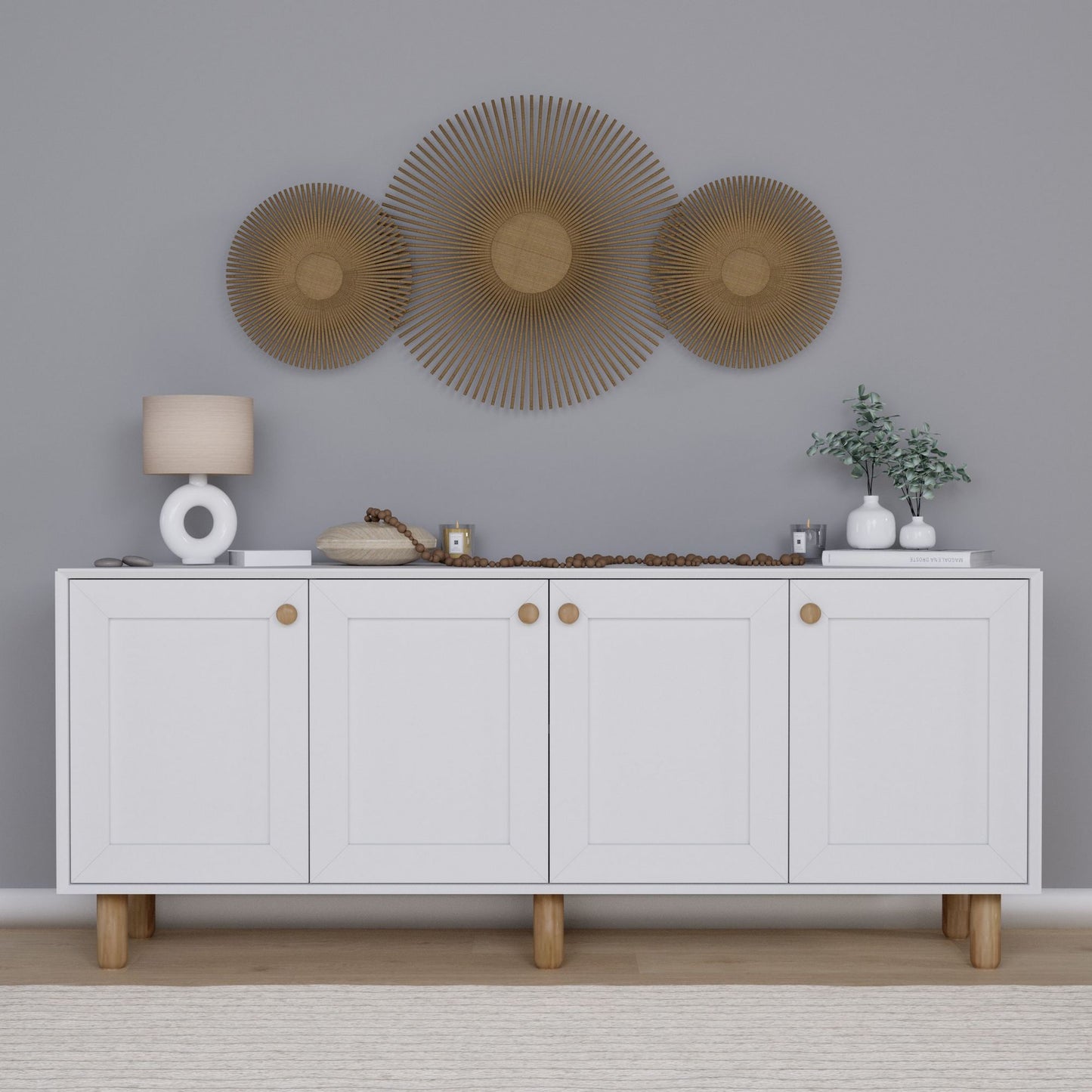 Μπουφές Λευκό 180x40x75cm | 350MWD1509