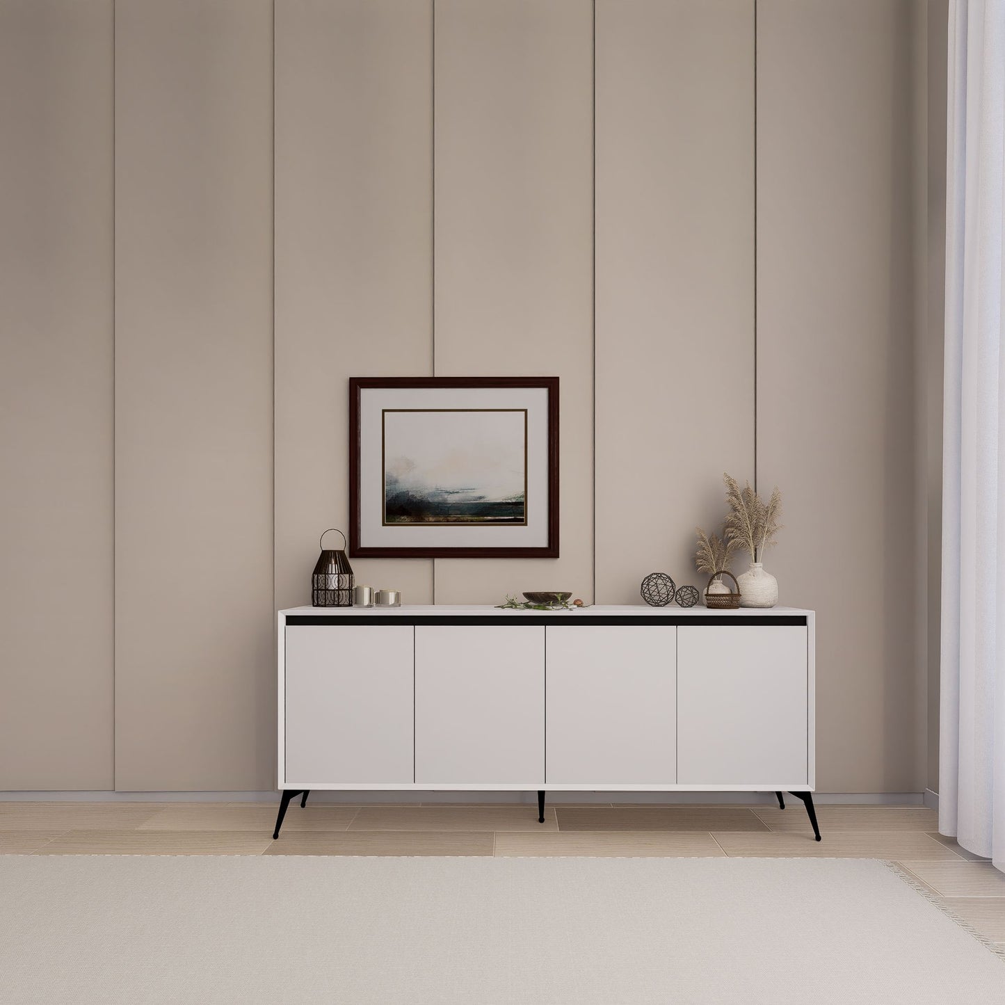 Μπουφές Λευκό 180x37,3x80cm | 350MWD1510