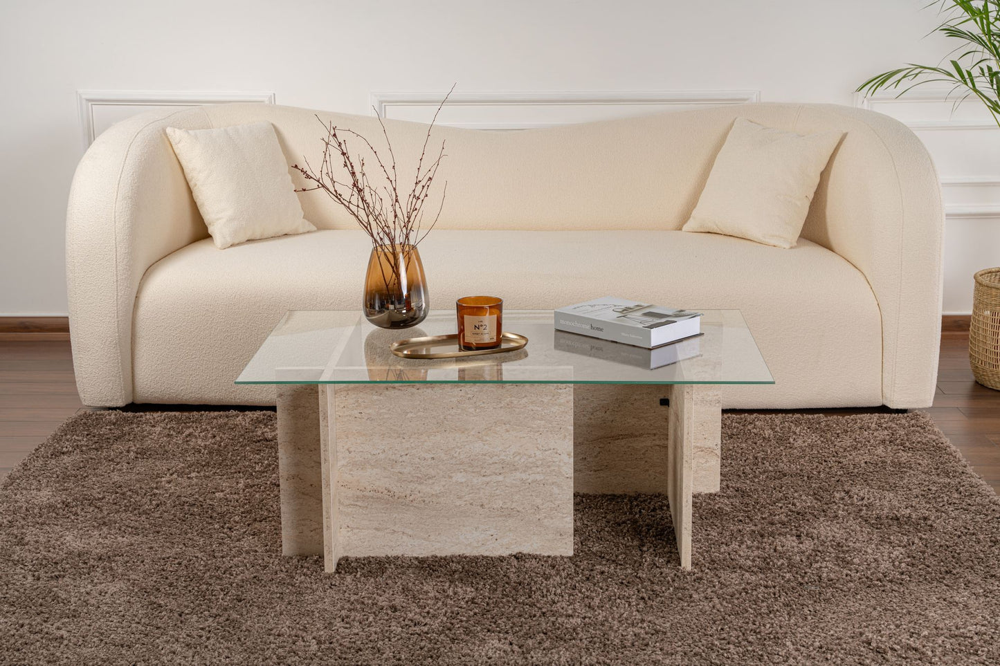 Τραπεζάκι Σαλονιού Travertine 105 x 65 x 40 εκ GR353NRD1102