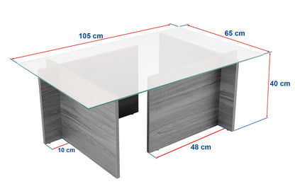 Τραπεζάκι Σαλονιού Wooden Λευκό 105 x 65 x 40 εκ GR353NRD1108