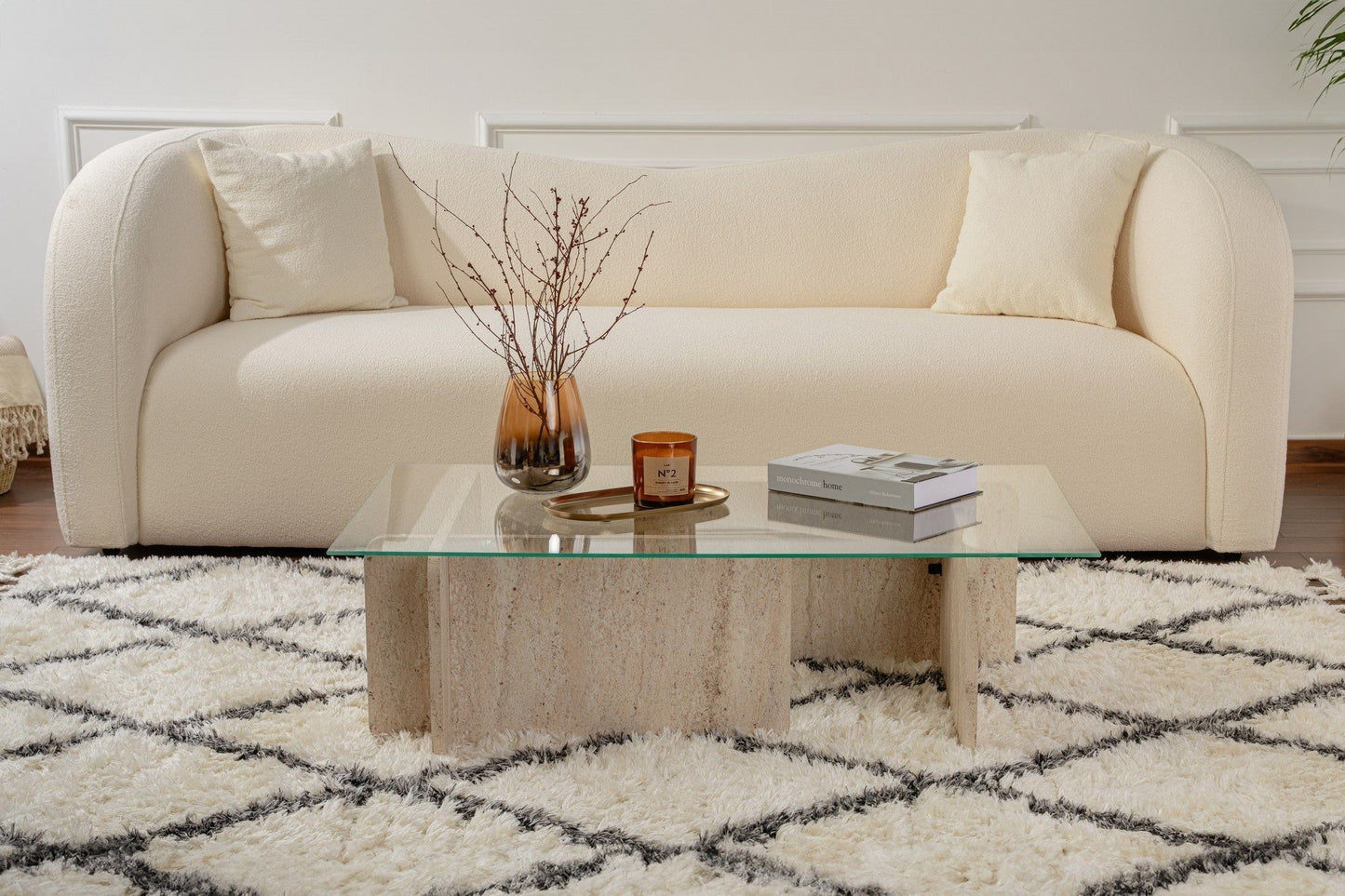 Τραπεζάκι Σαλονιού Travertine 105 x 65 x 30 εκ GR353NRD1110