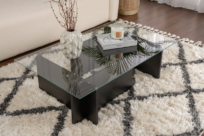 Τραπεζάκι Σαλονιού Wood Μαύρο 105 x 65 x 30 εκ GR353NRD1111