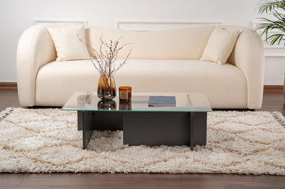 Τραπεζάκι Σαλονιού Τραπέζι Καθιστικού με Γυαλί 105x30x65 εκ σε 7 Χρωματισμούς 353NRD1112