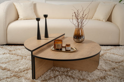Τραπεζάκι Σαλονιού Δρυς Honey - Μαύρο 90 x 60 x 30 εκ GR353NRD1119