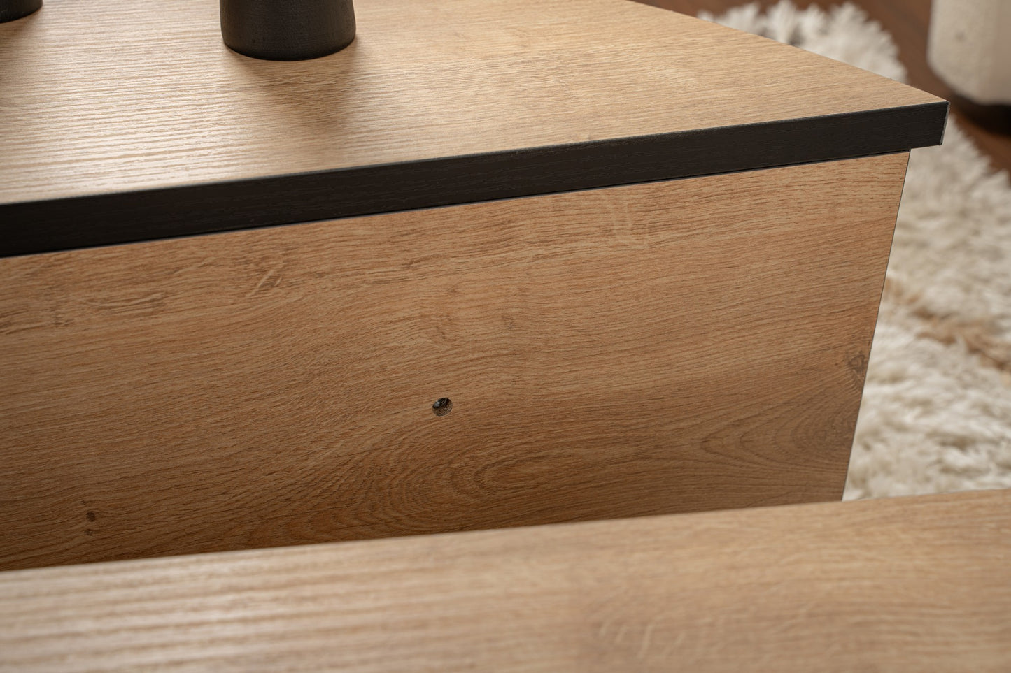 Τραπεζάκι Σαλονιού Δρυς Honey - Μαύρο 90 x 60 x 30 εκ GR353NRD1119