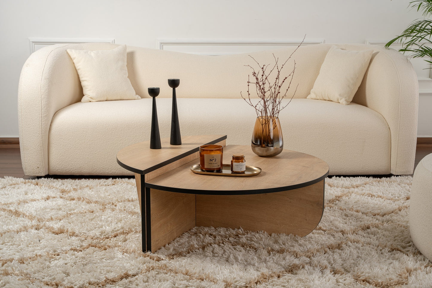 Τραπεζάκι Σαλονιού Δρυς Honey - Μαύρο 90 x 60 x 30 εκ GR353NRD1119
