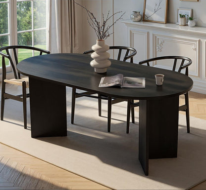 Τραπέζι Τραπεζαρίας Κουζίνας Τραπεζαρία Φαγητού 180 εκ Μαύρο 353NRD1124