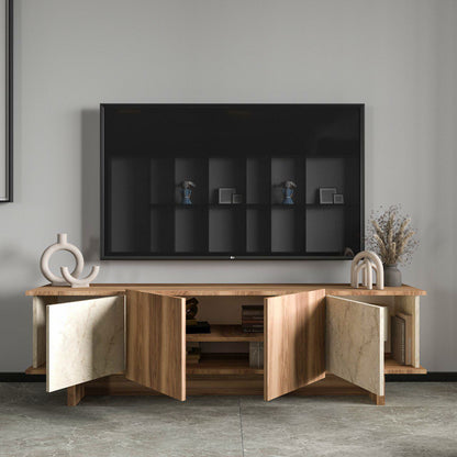 Έπιπλο Τηλεόρασης TV Βάση Σύνθεση Travertine Καρυδί | 360ALE1706
