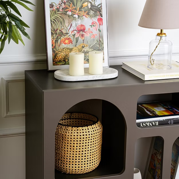 Κονσόλα Εισόδου Υπνοδωματίου 80x74x37 εκ Μπουφές Ραφιέρα Νησιώτικο Στυλ σε 2 Χρωματισμούς 125GLN1224