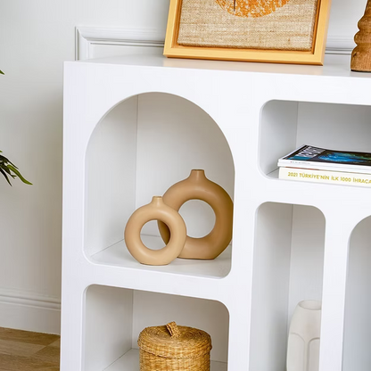 Κονσόλα Εισόδου Υπνοδωματίου 80x74x37 εκ Μπουφές Ραφιέρα Νησιώτικο Στυλ σε 2 Χρωματισμούς 125GLN1224