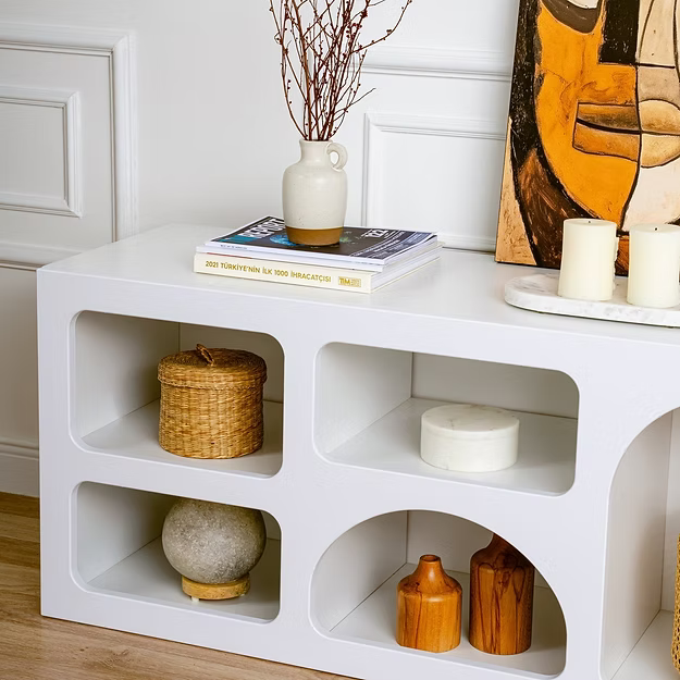 Έπιπλο Τηλεόρασης Χαμηλός Μπουφές 160x51x38 εκ Κονσόλα Νησιώτικο Στύλ σε 2 χρώματα 125GLN1225