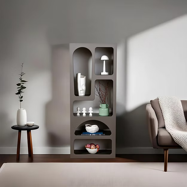 Βιβλιοθήκη Ραφιέρα 150x60x32 εκ Βιτρίνα Νησιώτικο Στυλ σε 2 Χρωματισμούς 125GLN1221