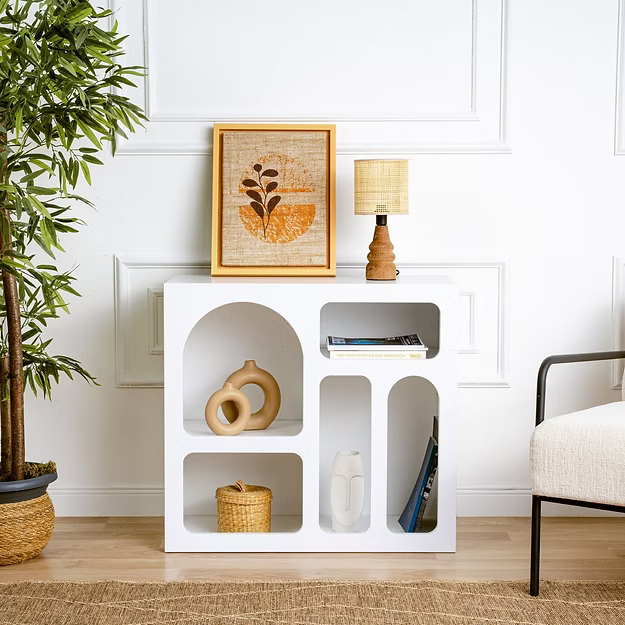 Κονσόλα Εισόδου Υπνοδωματίου 80x74x37 εκ Μπουφές Ραφιέρα Νησιώτικο Στυλ σε 2 Χρωματισμούς 125GLN1224