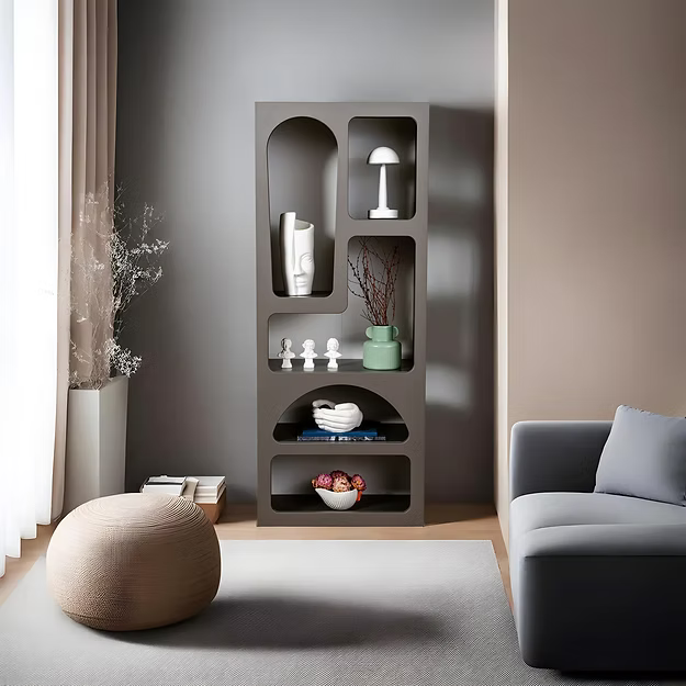 Βιβλιοθήκη Ραφιέρα 150x60x32 εκ Βιτρίνα Νησιώτικο Στυλ σε 2 Χρωματισμούς 125GLN1221