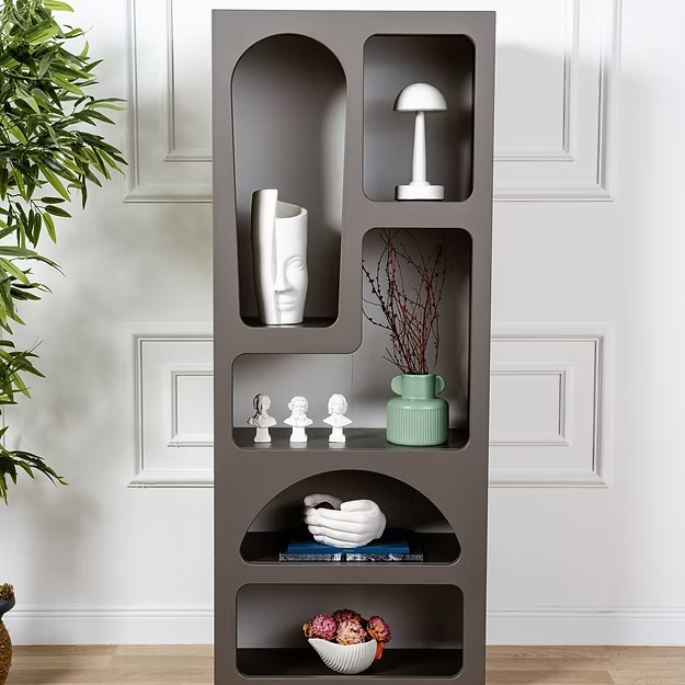 Βιβλιοθήκη Ραφιέρα 150x60x32 εκ Βιτρίνα Νησιώτικο Στυλ σε 2 Χρωματισμούς 125GLN1221