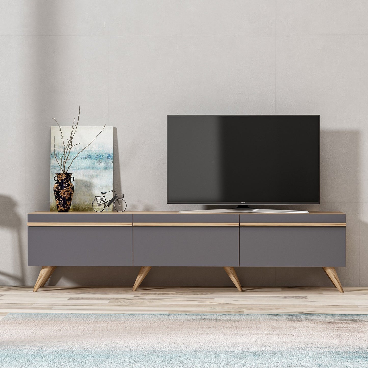 Έπιπλο Τηλεόρασης TV Βάση Σύνθεση Ανθρακί | 382NRC1105