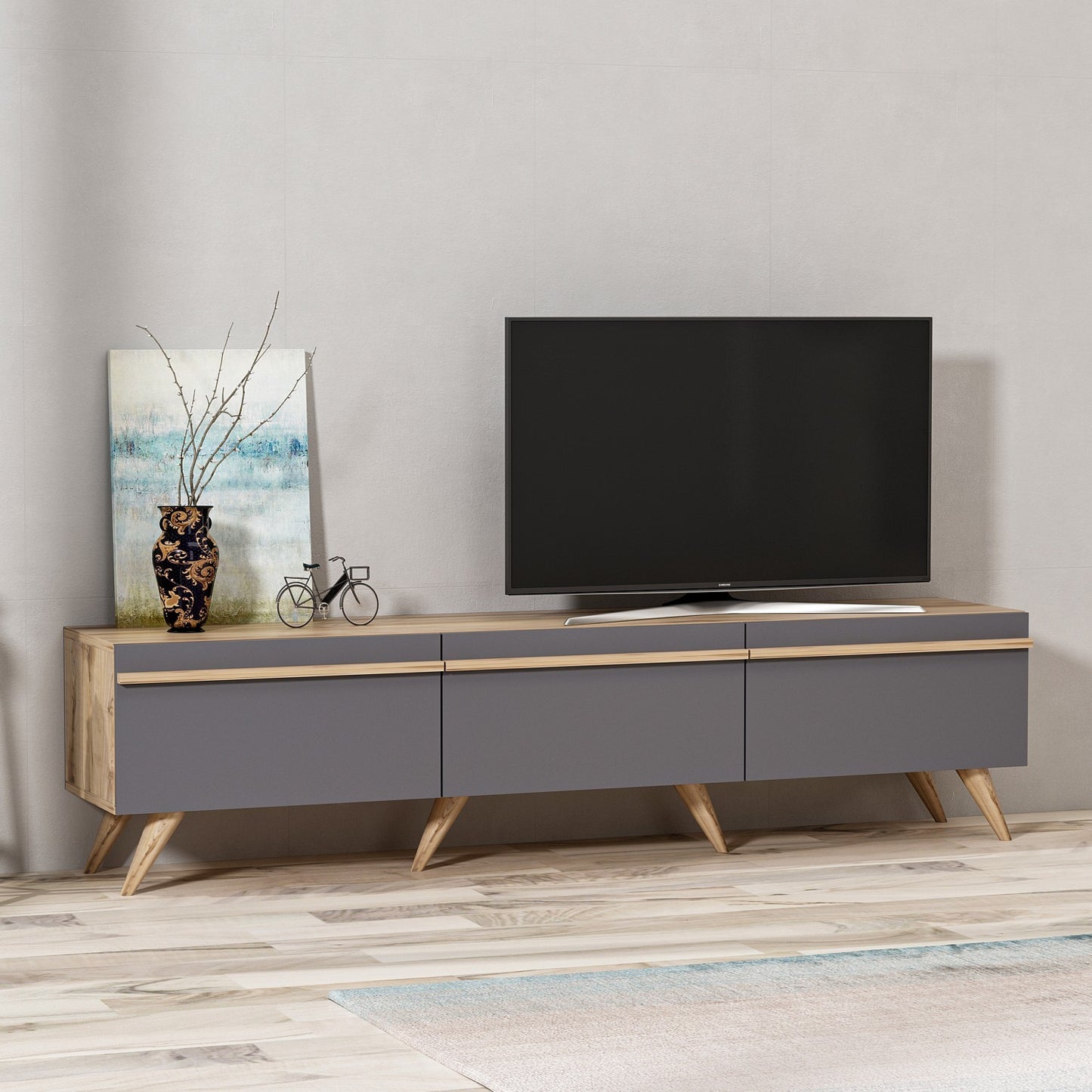 Έπιπλο Τηλεόρασης TV Βάση Σύνθεση Ανθρακί | 382NRC1105