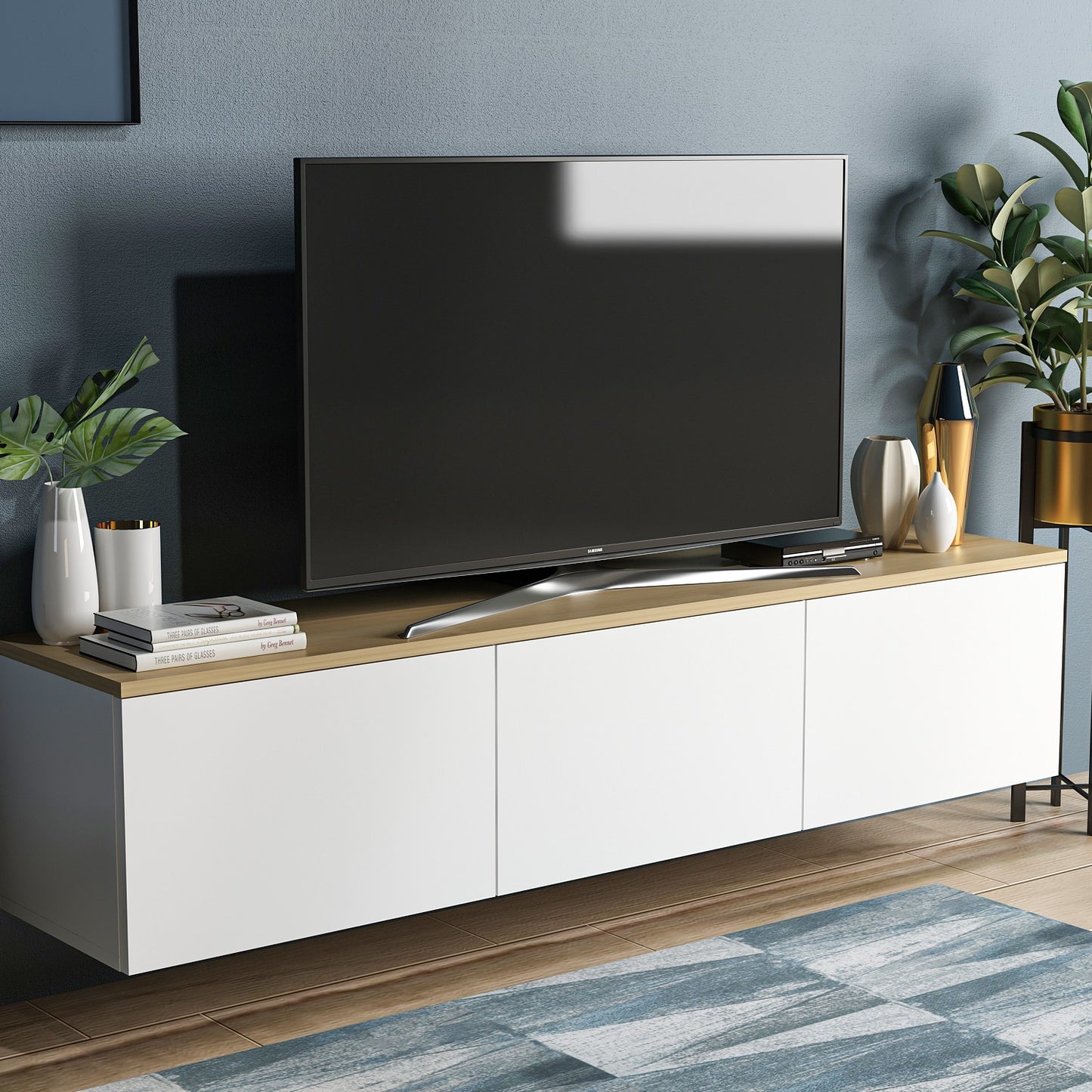 Έπιπλο Τηλεόρασης TV Βάση Σύνθεση Λευκό Δρυς | 382NRC1108