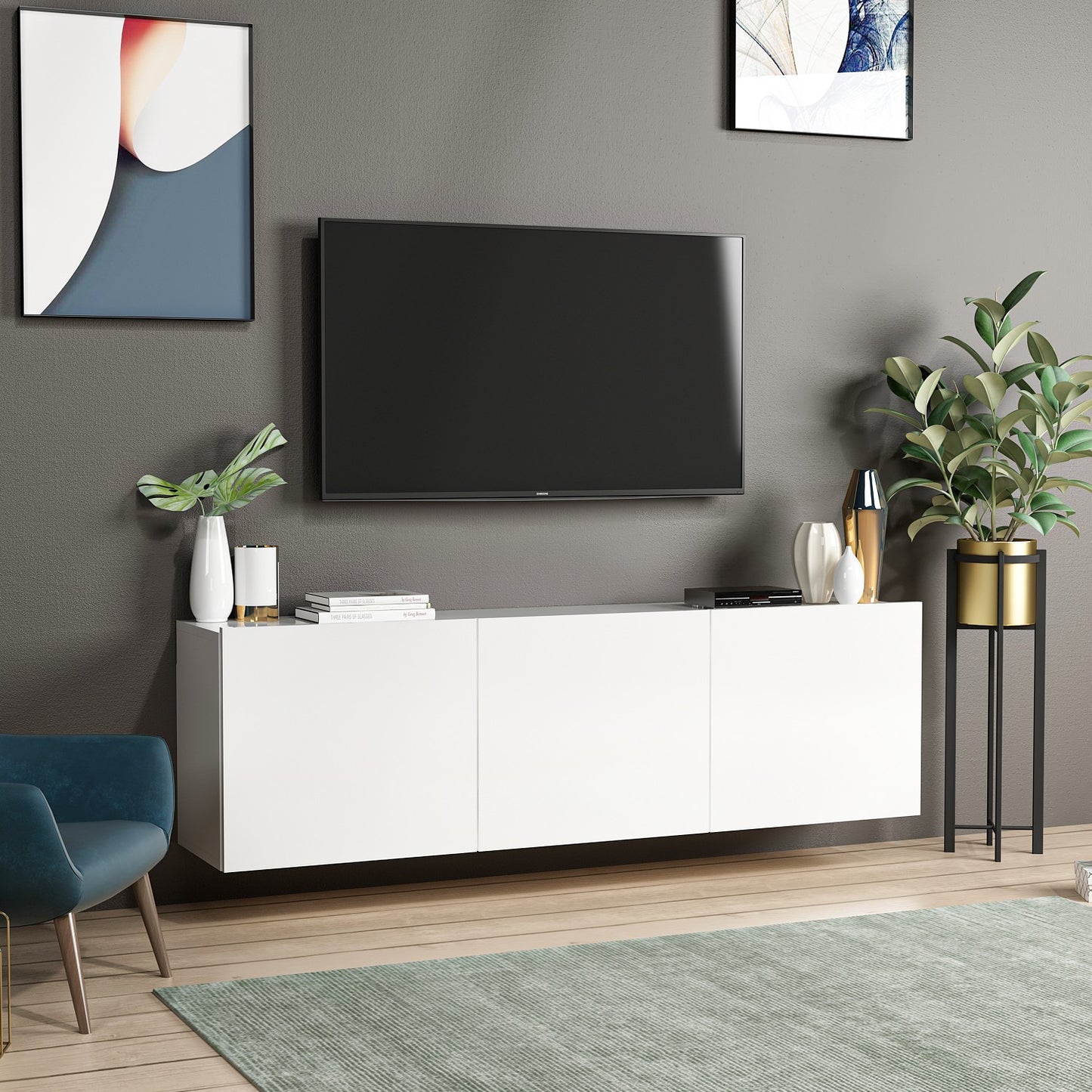 Έπιπλο Τηλεόρασης TV Βάση Σύνθεση Λευκό | 382NRC1110