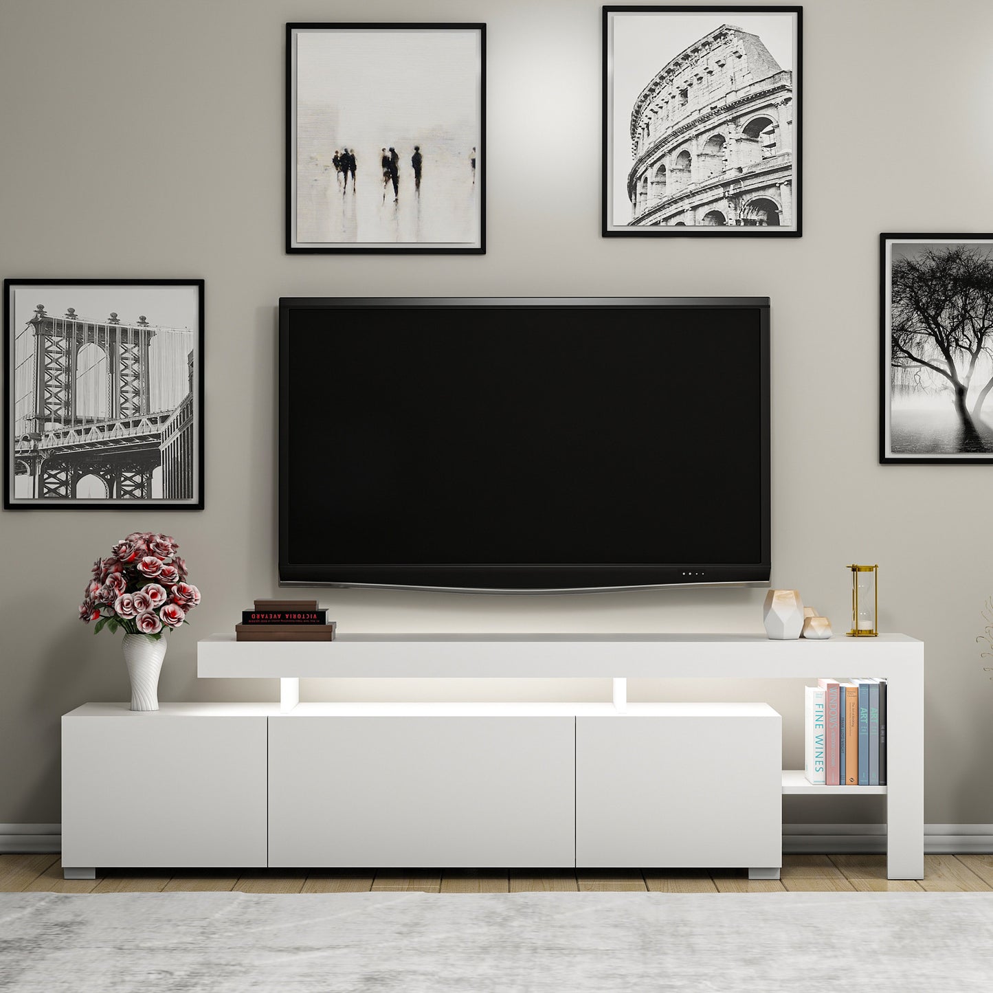 Έπιπλο Τηλεόρασης TV Βάση Σύνθεση Λευκό | 382NRC1114