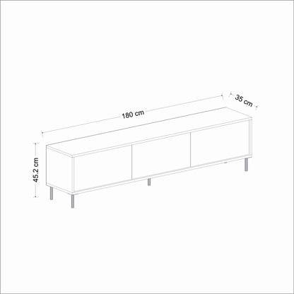 Έπιπλο Τηλεόρασης TV Βάση Σύνθεση Λευκό Marble Χρυσό | 382NRC1143