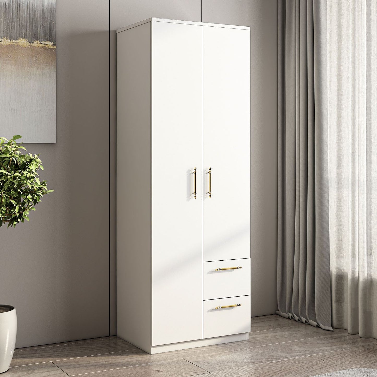 Ντουλάπα 60x171.8x45 εκ Λευκό 382NRC1162