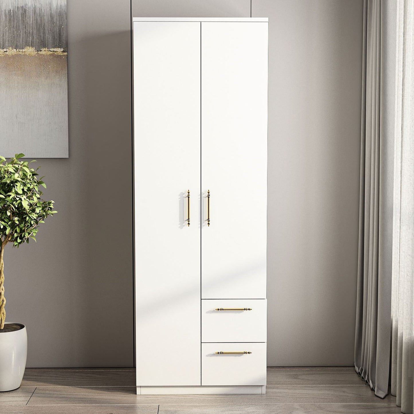 Ντουλάπα 60x171.8x45 εκ Λευκό 382NRC1162