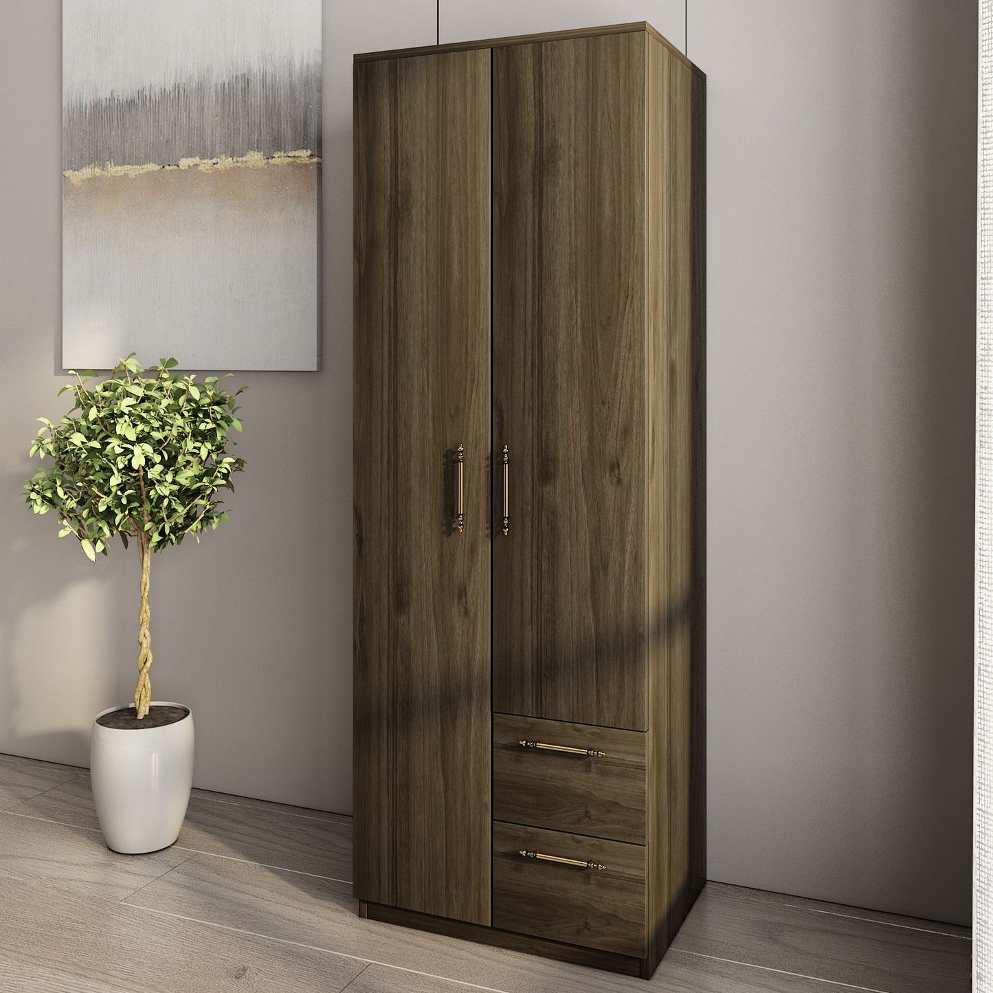 Ντουλάπα 60x171.8x45 εκ Καρυδί 382NRC1163