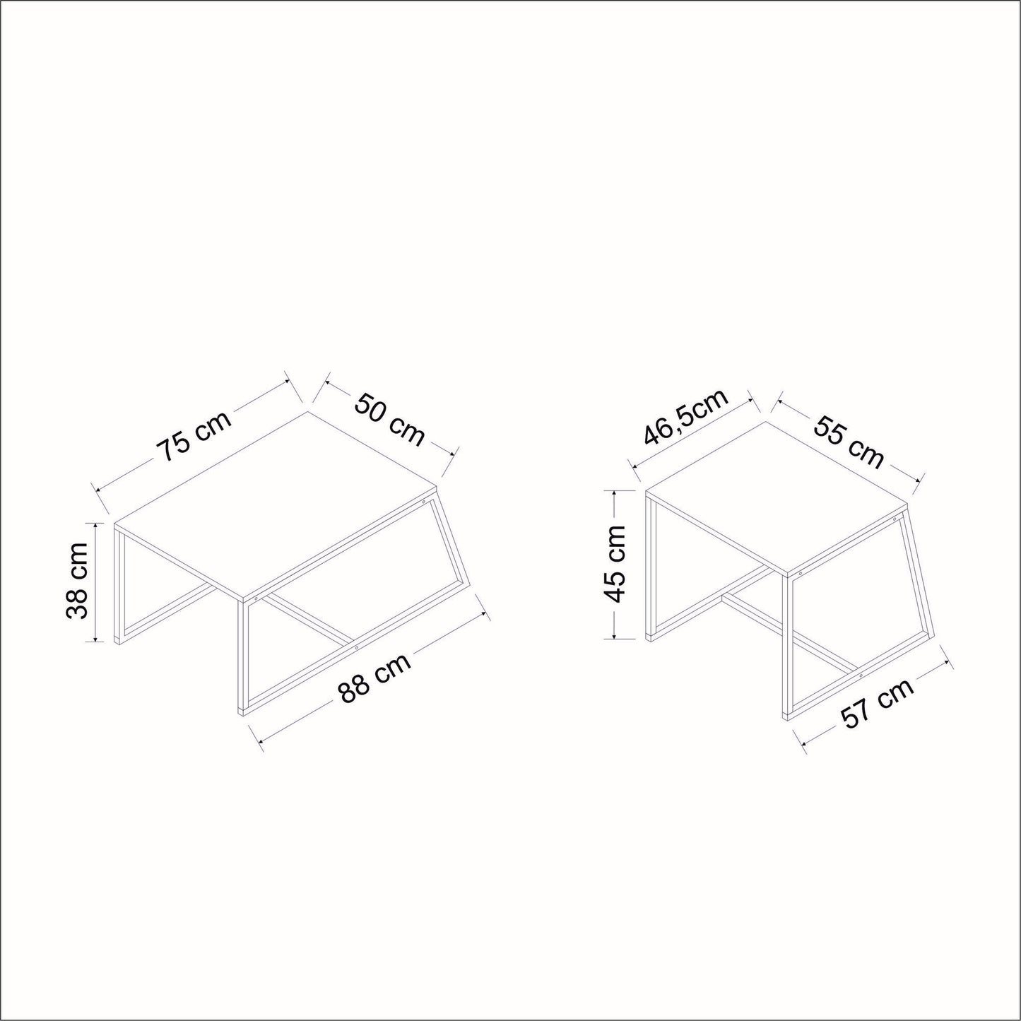 Τραπεζάκι Σαλονιού Ανθρακί 75 x 50 x 38 εκ GR382NRC1203