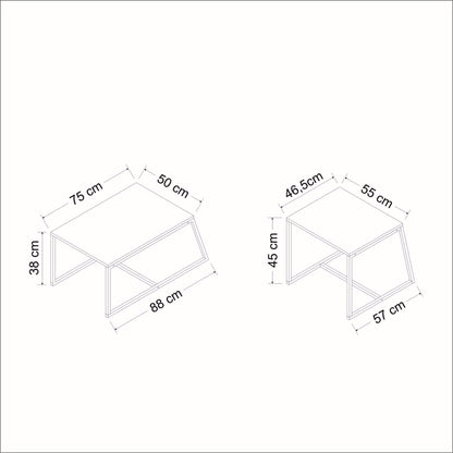 Τραπεζάκι Σαλονιού Ανθρακί 75 x 50 x 38 εκ GR382NRC1203