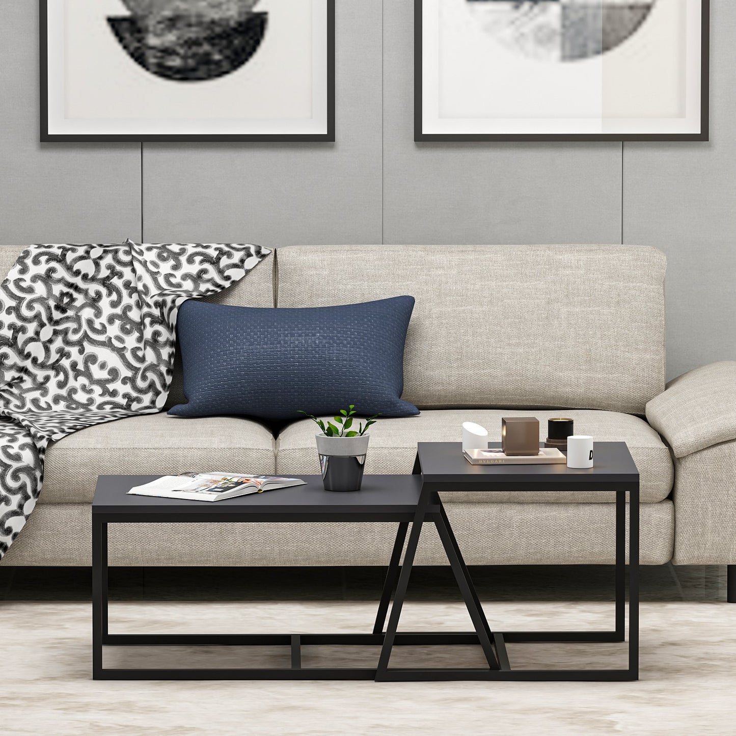 Τραπεζάκι Σαλονιού Ανθρακί 75 x 50 x 38 εκ GR382NRC1203