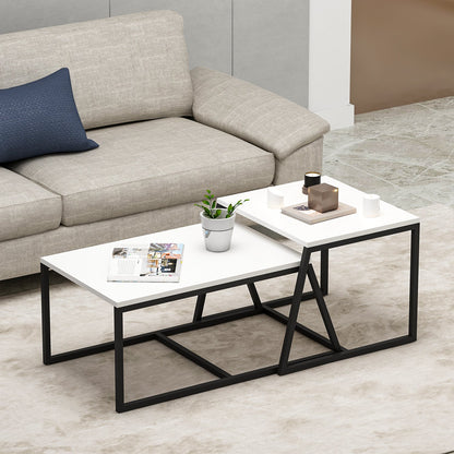 Τραπεζάκι Σαλονιού Λευκό 75 x 50 x 38 εκ GR382NRC1204