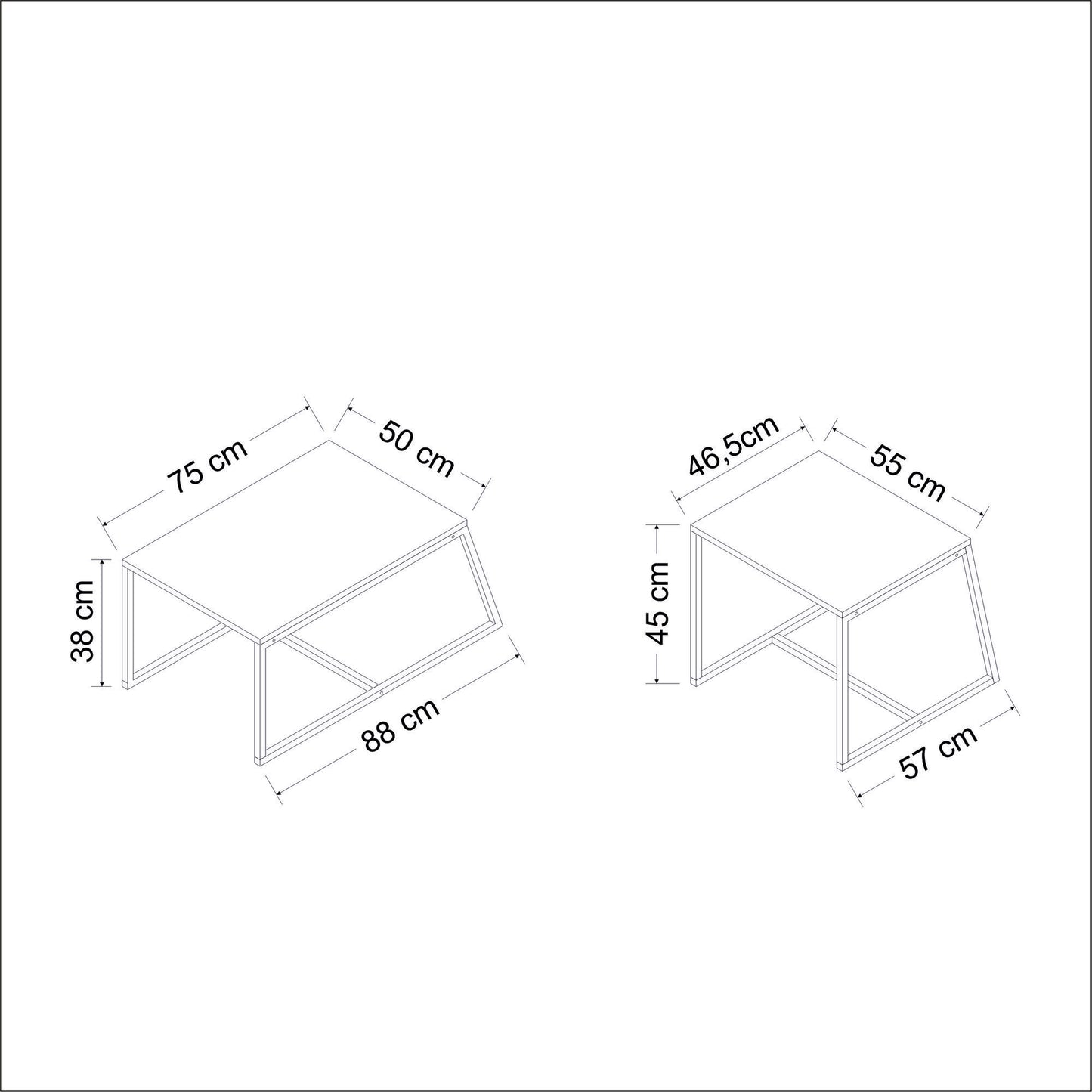 Τραπεζάκι Σαλονιού Λευκό 75 x 50 x 38 εκ GR382NRC1204