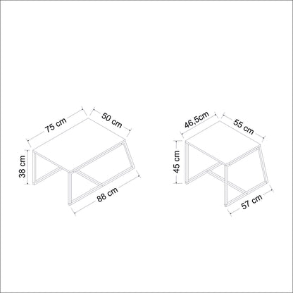 Τραπεζάκι Σαλονιού Λευκό 75 x 50 x 38 εκ GR382NRC1204