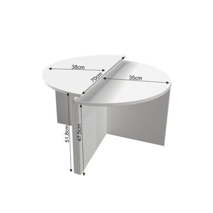 Τραπεζάκι Σαλονιού Λευκό 70 x 38 x 51,8 εκ GR382NRC1209