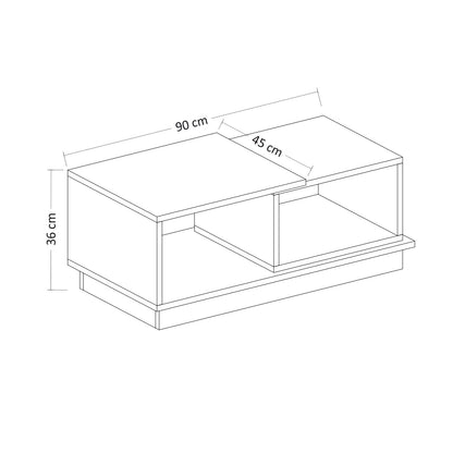 Τραπεζάκι Σαλονιού Travertine - Γκρι 90 x 45 x 36 εκ GR382NRC1214