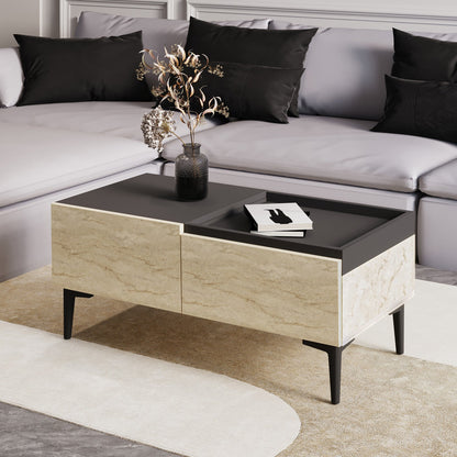 Τραπεζάκι Σαλονιού Travertine - Ανθρακί 91,8 x 45 x 38,6 εκ GR382NRC1216