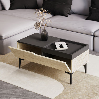 Τραπεζάκι Σαλονιού Travertine - Ανθρακί 91,8 x 45 x 38,6 εκ GR382NRC1216