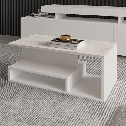 Τραπεζάκι Σαλονιού Λευκό - Marble 90 x 44,8 x 35 εκ GR382NRC1217