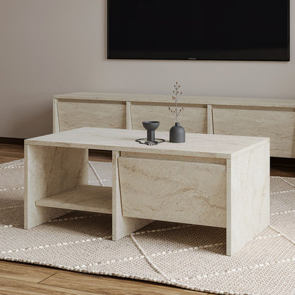 Τραπεζάκι Σαλονιού Travertine 90 x 45 x 35 εκ GR382NRC1222