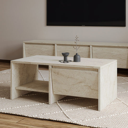 Τραπεζάκι Σαλονιού Travertine 90 x 45 x 35 εκ GR382NRC1222