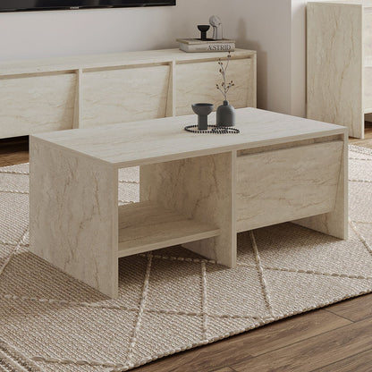 Τραπεζάκι Σαλονιού Travertine 90 x 45 x 35 εκ GR382NRC1222