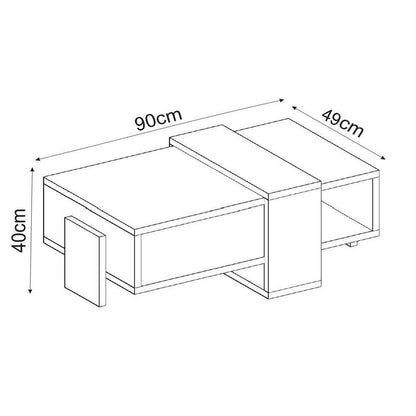 Τραπεζάκι Σαλονιού Καρυδί - Ανθρακί 90 x 49 x 40 εκ GR382NRC1227