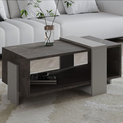 Τραπεζάκι Σαλονιού Gordion Marble - Γκρι 90 x 49 x 40 εκ GR382NRC1229