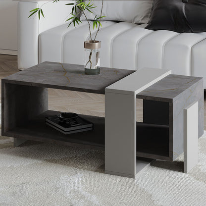 Τραπεζάκι Σαλονιού Gordion Marble - Γκρι 90 x 49 x 40 εκ GR382NRC1229