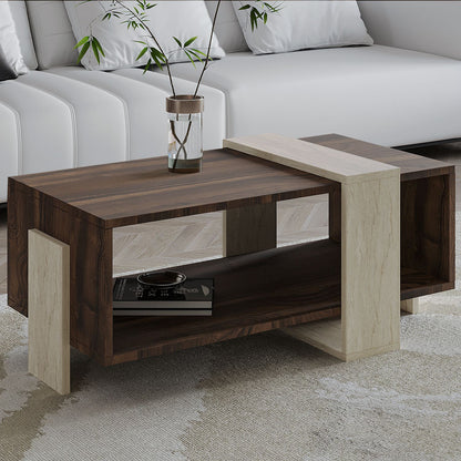 Τραπεζάκι Σαλονιού Travertine - Καρυδί 90 x 49 x 40 εκ GR382NRC1230