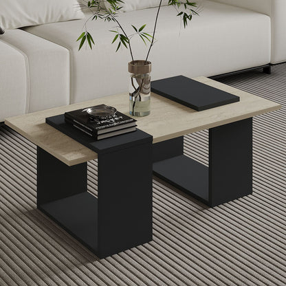 Τραπεζάκι Σαλονιού Travertine - Ανθρακί 90 x 46,6 x 37 εκ GR382NRC1231